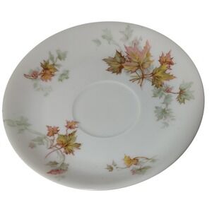 Antique Limoges‎ Haviland Saucer France Maple Leaf Fall Multicolor 5.5 Inches